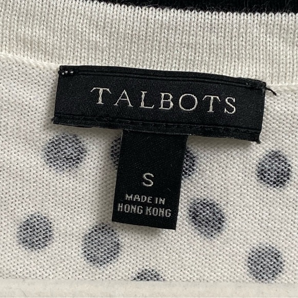TALBOTS / White with Black Polka Dots Sleeveless Sweater Size S - Picture 3 of 7
